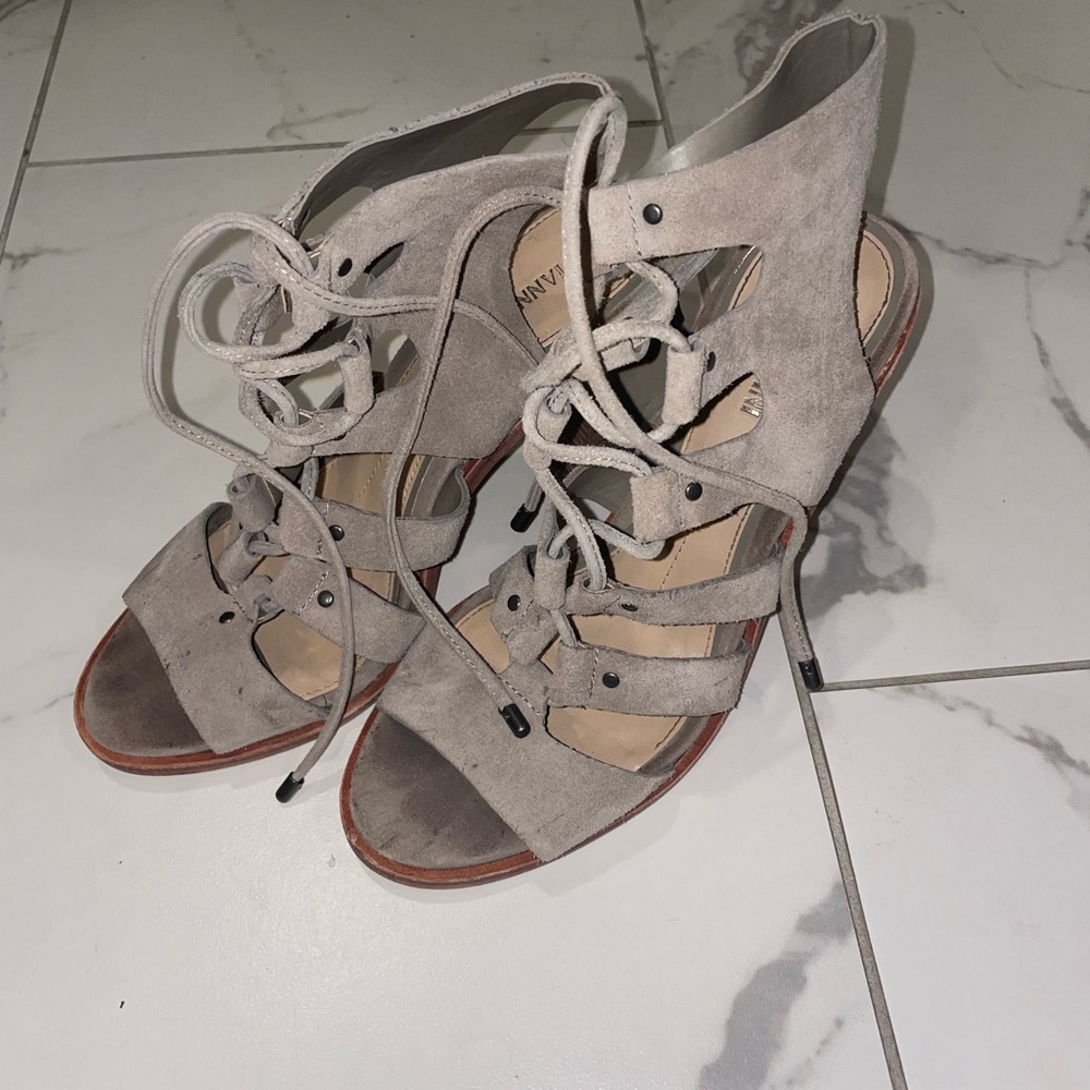 Gianni Bini Gray High-Heels with Cut-Out Design